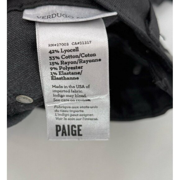 Paige Women's Verdugo Ankle Black Coated Jeans Size 27 Stretch Biker Preppy - Picture 5 of 10